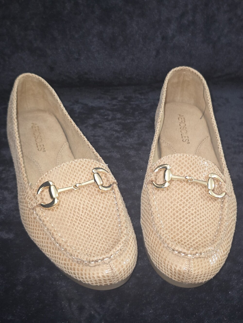 Aerosoles Beige Snake Print Horsebit Loafers - Women’s Size 8.5